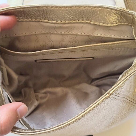 MICHAEL Michael Kors Bridgette Gold Leather Crossbody Bag - Picture 9 of 10